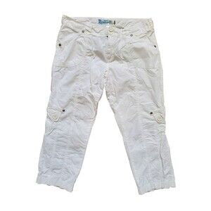 Melissa Creme Fraiche Pants Women 6 White Luxury Resort Wear Cargo Crop Pocket